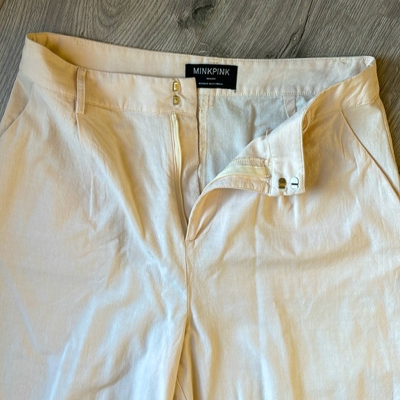 Mink Pink  Cream Fabella Wide Leg Palazzo Pant with Double Pleat . - Picture 2 of 8